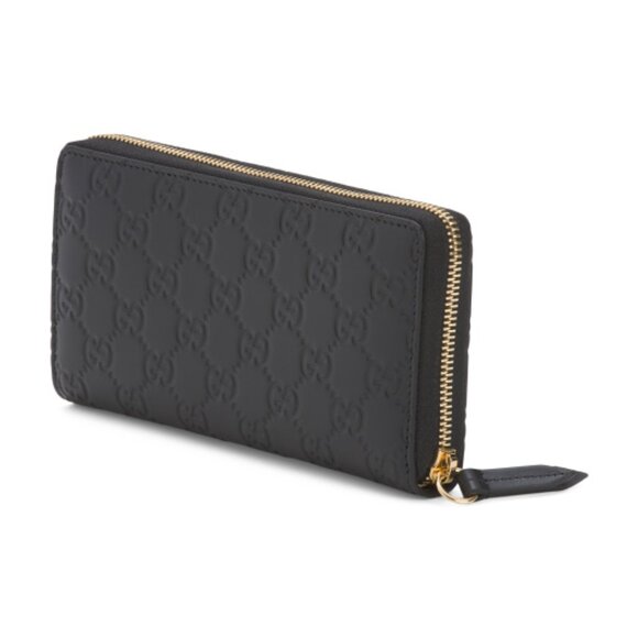 GUCCI black GUCCISSIMA GG leather Zip around checkbook Wallet Clutch Purse NIB - Picture 3 of 7